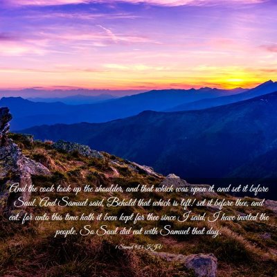 Picture 03 - 1 Samuel 9:24 KJV - And the cook took up the shoulder, and that which - Bible Verse Picture