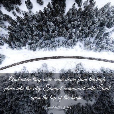 Picture 03 - 1 Samuel 9:25 KJV - And when they were come down from the high place - Bible Verse Picture