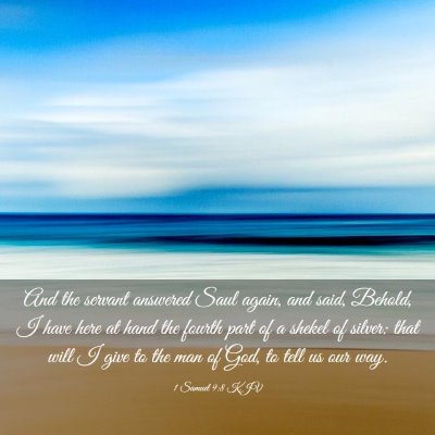 Picture 03 - 1 Samuel 9:8 KJV - And the servant answered Saul again, and said, - Bible Verse Picture