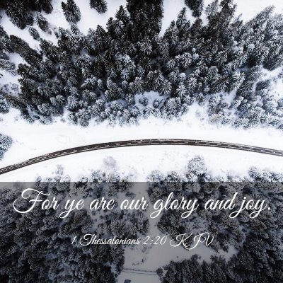 Picture 03 - 1 Thessalonians 2:20 KJV - For ye are our glory and - Bible Verse Picture