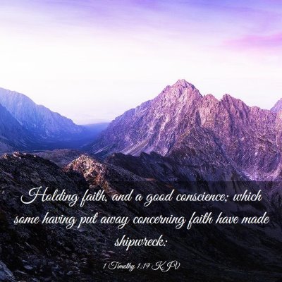 Picture 03 - 1 Timothy 1:19 KJV - Holding faith, and a good conscience; which some - Bible Verse Picture