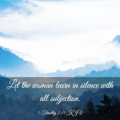 Picture 03 - 1 Timothy 2:11 KJV - Let the woman learn in silence with all - Bible Verse Picture