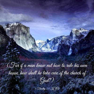 Picture 03 - 1 Timothy 3:5 KJV - (For if a man know not how to rule his own house, - Bible Verse Picture