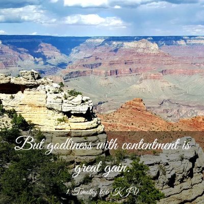 Picture 03 - 1 Timothy 6:6 KJV - But godliness with contentment is great - Bible Verse Picture