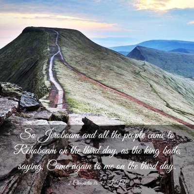 Picture 03 - 2 Chronicles 10:12 KJV - So Jeroboam and all the people came to Rehoboam - Bible Verse Picture
