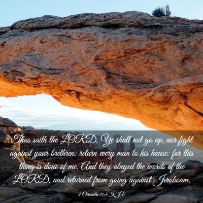 Picture 03 - 2 Chronicles 11:4 KJV - Thus saith the LORD, Ye shall not go up, nor - Bible Verse Picture