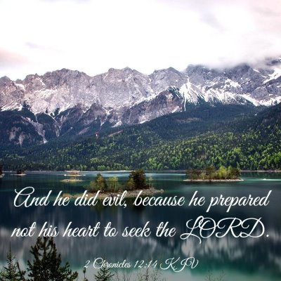 Picture 03 - 2 Chronicles 12:14 KJV - And he did evil, because he prepared not his - Bible Verse Picture