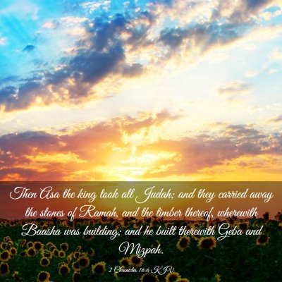 Picture 03 - 2 Chronicles 16:6 KJV - Then Asa the king took all Judah; and they - Bible Verse Picture