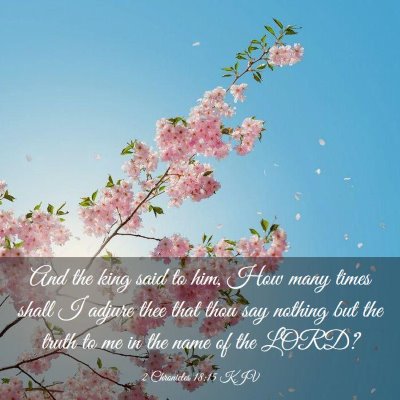 Picture 03 - 2 Chronicles 18:15 KJV - And the king said to him, How many times shall I - Bible Verse Picture
