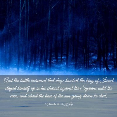 Picture 03 - 2 Chronicles 18:34 KJV - And the battle increased that day: howbeit the - Bible Verse Picture