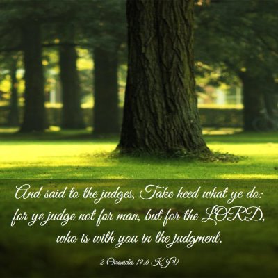 Picture 03 - 2 Chronicles 19:6 KJV - And said to the judges, Take heed what ye do: for - Bible Verse Picture