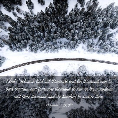 Picture 03 - 2 Chronicles 2:2 KJV - And Solomon told out threescore and ten thousand - Bible Verse Picture