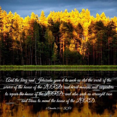 Picture 03 - 2 Chronicles 24:12 KJV - And the king and Jehoiada gave it to such as did - Bible Verse Picture