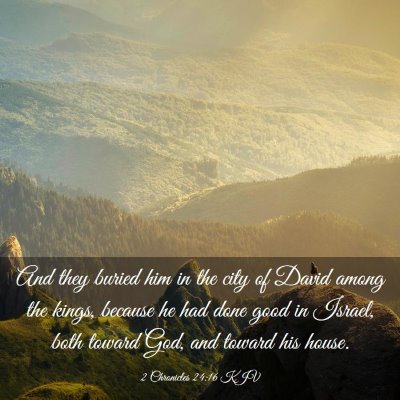Picture 03 - 2 Chronicles 24:16 KJV - And they buried him in the city of David among - Bible Verse Picture