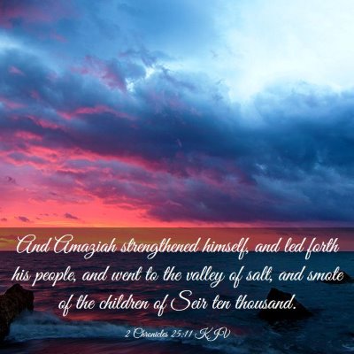 Picture 03 - 2 Chronicles 25:11 KJV - And Amaziah strengthened himself, and led forth - Bible Verse Picture