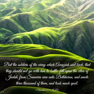 Picture 03 - 2 Chronicles 25:13 KJV - But the soldiers of the army which Amaziah sent - Bible Verse Picture