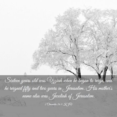 Picture 03 - 2 Chronicles 26:3 KJV - Sixteen years old was Uzziah when he began to - Bible Verse Picture