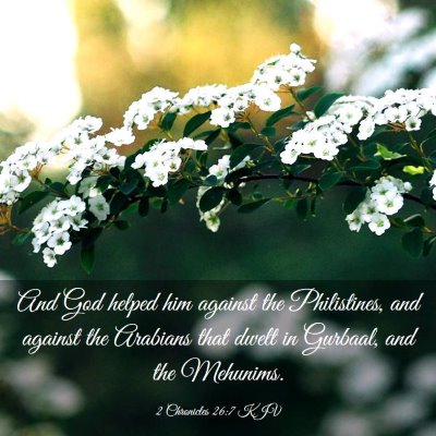 Picture 03 - 2 Chronicles 26:7 KJV - And God helped him against the Philistines, and - Bible Verse Picture