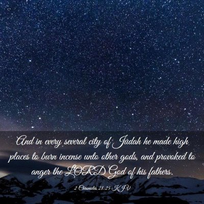 Picture 03 - 2 Chronicles 28:25 KJV - And in every several city of Judah he made high - Bible Verse Picture