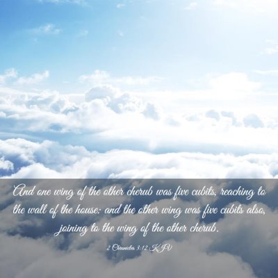 Picture 03 - 2 Chronicles 3:12 KJV - And one wing of the other cherub was five cubits, - Bible Verse Picture
