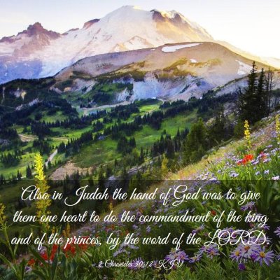 Picture 03 - 2 Chronicles 30:12 KJV - Also in Judah the hand of God was to give them - Bible Verse Picture