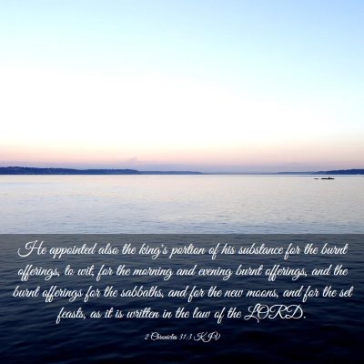 Picture 03 - 2 Chronicles 31:3 KJV - He appointed also the king's portion of his - Bible Verse Picture
