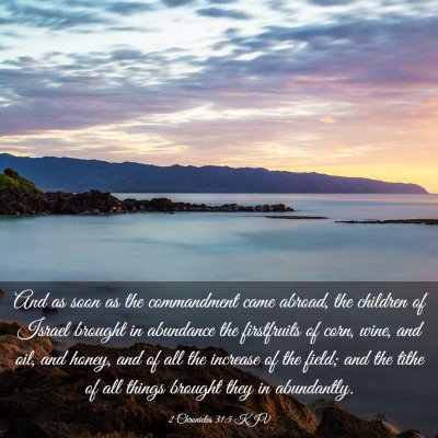 Picture 03 - 2 Chronicles 31:5 KJV - And as soon as the commandment came abroad, the - Bible Verse Picture
