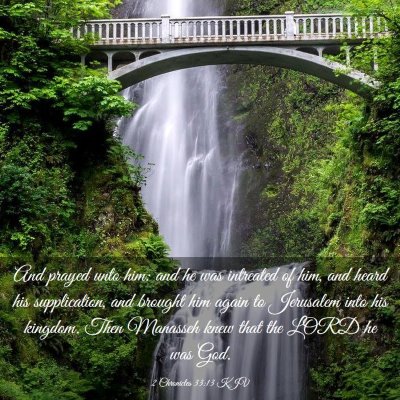 Picture 03 - 2 Chronicles 33:13 KJV - And prayed unto him: and he was intreated of him, - Bible Verse Picture