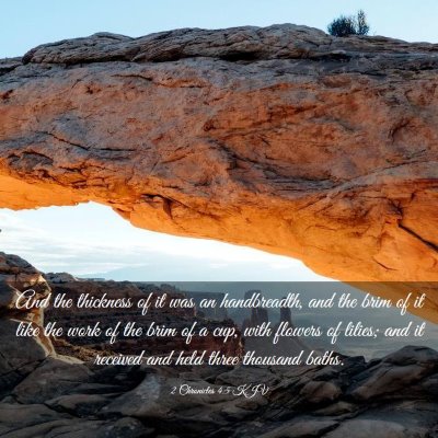 Picture 03 - 2 Chronicles 4:5 KJV - And the thickness of it was an handbreadth, and - Bible Verse Picture