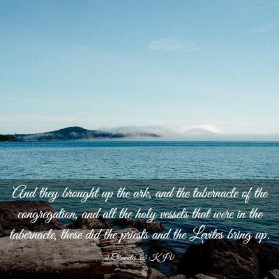 Picture 03 - 2 Chronicles 5:5 KJV - And they brought up the ark, and the tabernacle - Bible Verse Picture