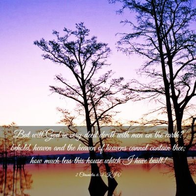 Picture 03 - 2 Chronicles 6:18 KJV - But will God in very deed dwell with men on the - Bible Verse Picture