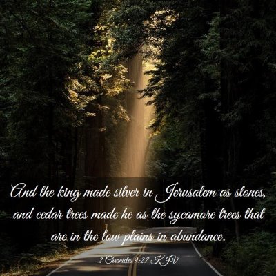 Picture 03 - 2 Chronicles 9:27 KJV - And the king made silver in Jerusalem as stones, - Bible Verse Picture