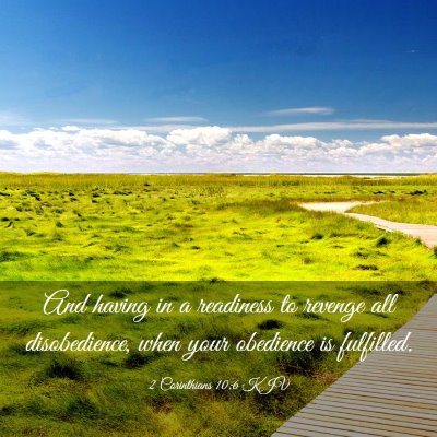Picture 03 - 2 Corinthians 10:6 KJV - And having in a readiness to revenge all - Bible Verse Picture