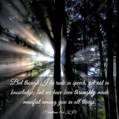 Picture 03 - 2 Corinthians 11:6 KJV - But though I be rude in speech, yet not in - Bible Verse Picture