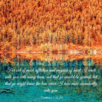 Picture 03 - 2 Corinthians 2:4 KJV - For out of much affliction and anguish of heart I - Bible Verse Picture
