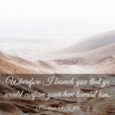Picture 03 - 2 Corinthians 2:8 KJV - Wherefore I beseech you that ye would confirm - Bible Verse Picture