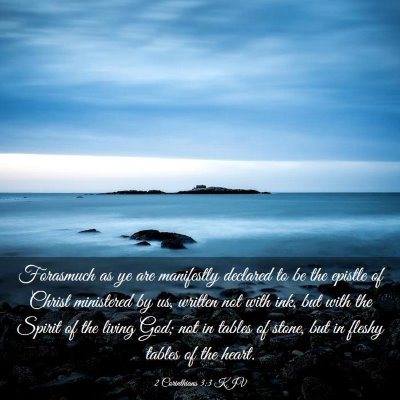 Picture 03 - 2 Corinthians 3:3 KJV - Forasmuch as ye are manifestly declared to be the - Bible Verse Picture