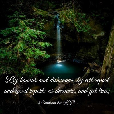Picture 03 - 2 Corinthians 6:8 KJV - By honour and dishonour, by evil report and good - Bible Verse Picture
