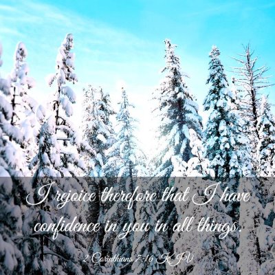Picture 03 - 2 Corinthians 7:16 KJV - I rejoice therefore that I have confidence in you - Bible Verse Picture