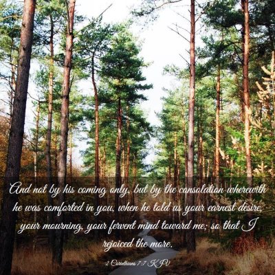 Picture 03 - 2 Corinthians 7:7 KJV - And not by his coming only, but by the - Bible Verse Picture