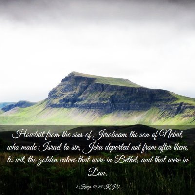 Picture 03 - 2 Kings 10:29 KJV - Howbeit from the sins of Jeroboam the son of - Bible Verse Picture