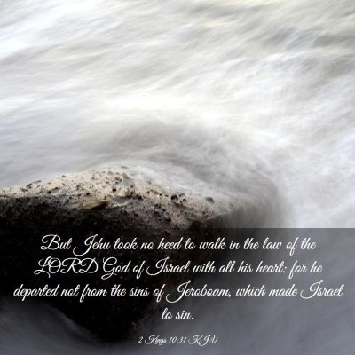 Picture 03 - 2 Kings 10:31 KJV - But Jehu took no heed to walk in the law of the - Bible Verse Picture