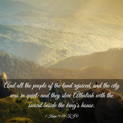Picture 03 - 2 Kings 11:20 KJV - And all the people of the land rejoiced, and the - Bible Verse Picture