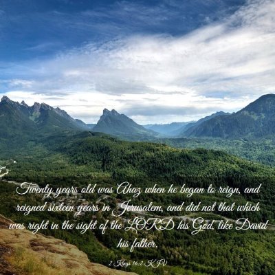 Picture 03 - 2 Kings 16:2 KJV - Twenty years old was Ahaz when he began to reign, - Bible Verse Picture