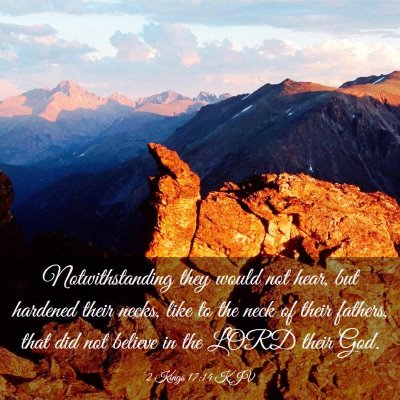 Picture 03 - 2 Kings 17:14 KJV - Notwithstanding they would not hear, but hardened - Bible Verse Picture