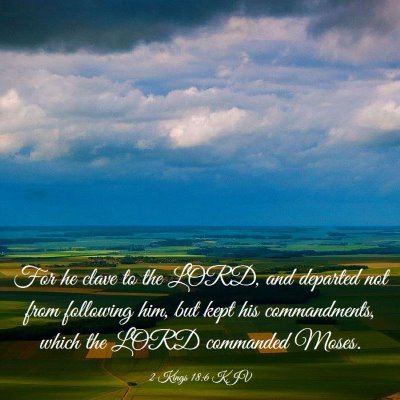 Picture 03 - 2 Kings 18:6 KJV - For he clave to the LORD, and departed not from - Bible Verse Picture