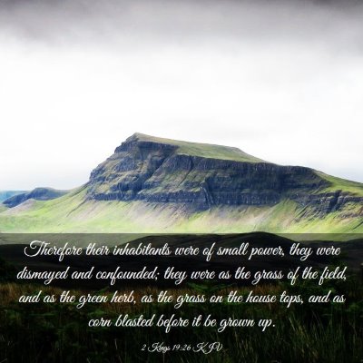 Picture 03 - 2 Kings 19:26 KJV - Therefore their inhabitants were of small power, - Bible Verse Picture