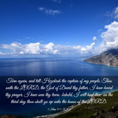 Picture 03 - 2 Kings 20:5 KJV - Turn again, and tell Hezekiah the captain of my - Bible Verse Picture