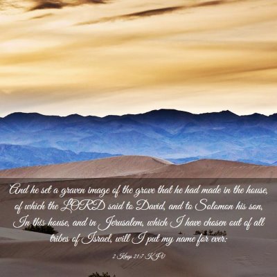 Picture 03 - 2 Kings 21:7 KJV - And he set a graven image of the grove that he - Bible Verse Picture