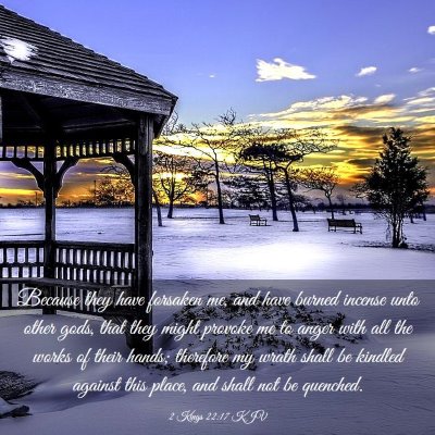 Picture 03 - 2 Kings 22:17 KJV - Because they have forsaken me, and have burned - Bible Verse Picture